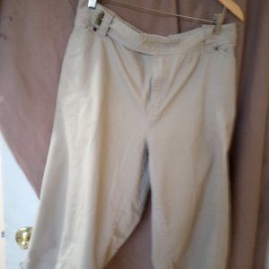 Khaki Capi with slit on bottom of leg